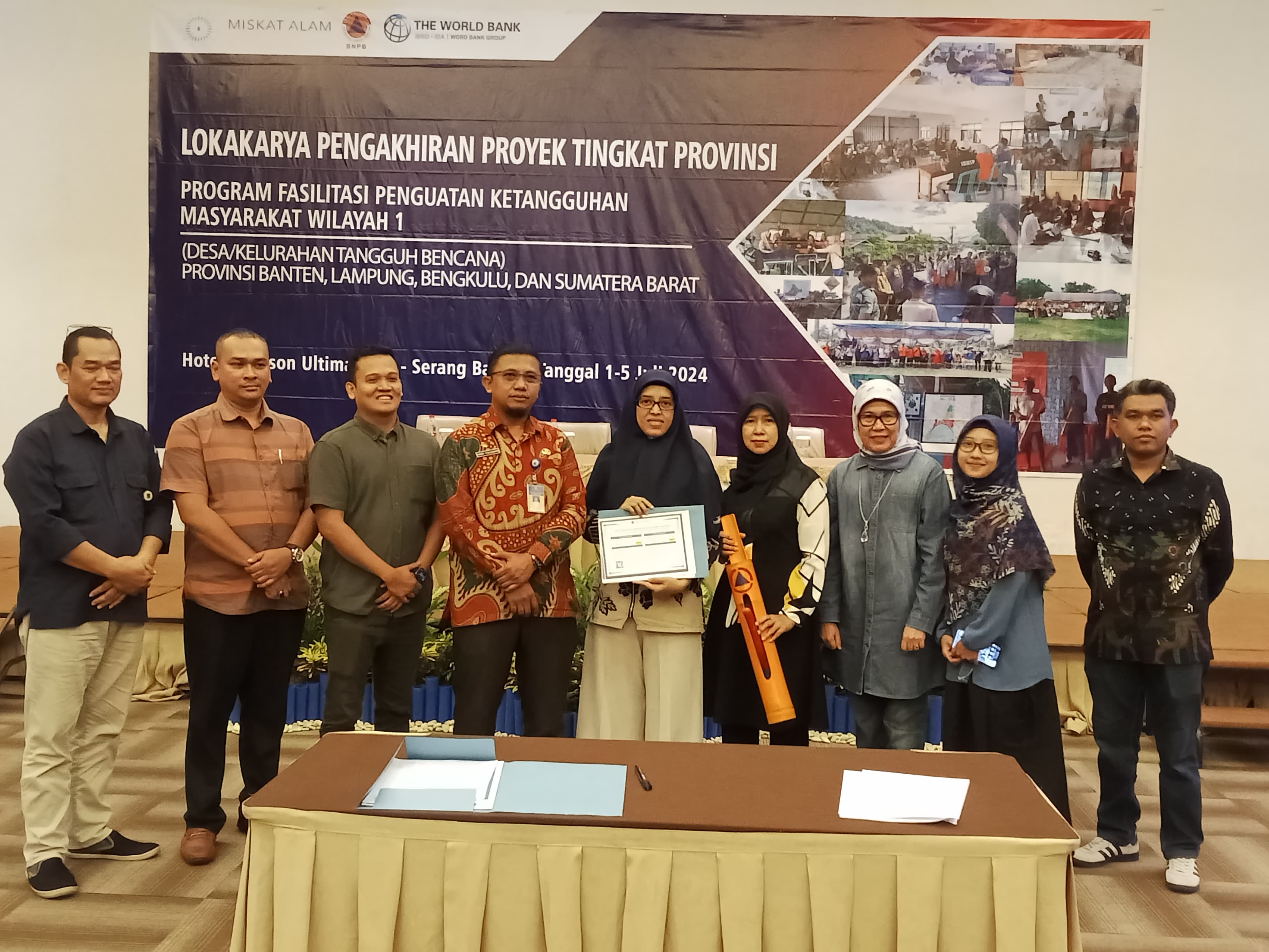 KEPALA SEKSI SISTEM DASAR BENCANA BPBD KOTA CILEGON MENGIKUTI LOKAKARYA PENGAKHIRAN PROYEKTINGKAT PROVINSI PROGRAM FASILITASI PENGUATAN KETANGGUHAN MASYARAKAT WILAYAH 1 PROVINSI BANTEN TAHUN 2024